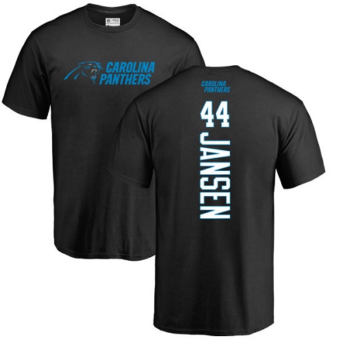 Carolina Panthers Men Black J.J. Jansen Backer NFL Football #44 T Shirt